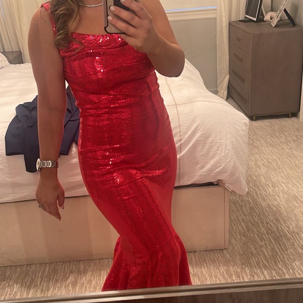 atu body couture sequin embellished fishtail gown